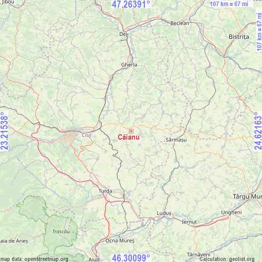 Căianu on map