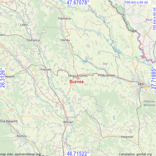 Buznea on map