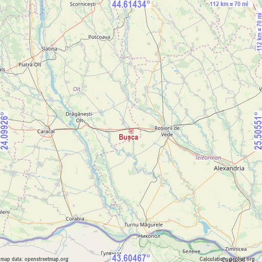 Bușca on map