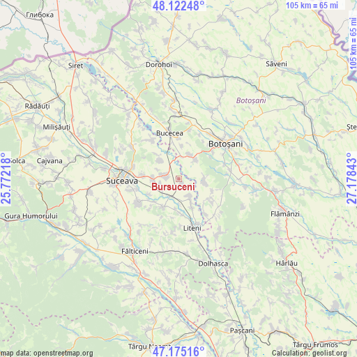 Bursuceni on map