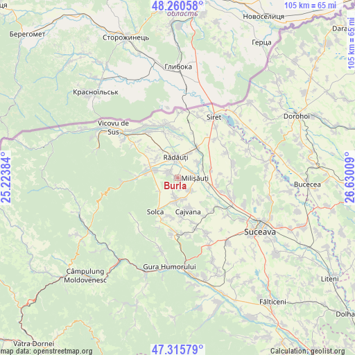 Burla on map