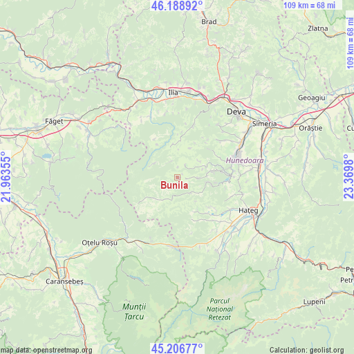 Bunila on map