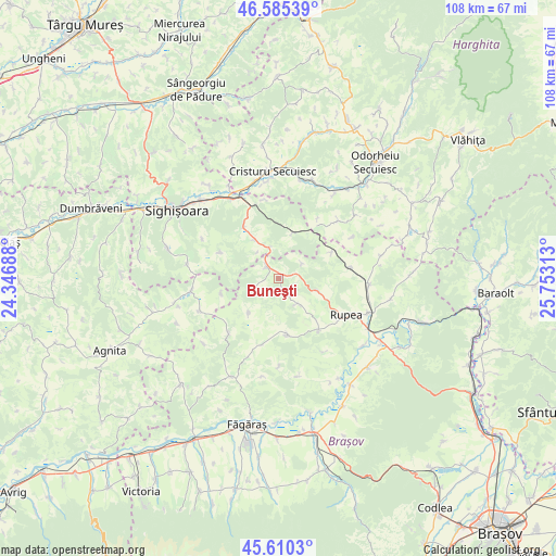 Buneşti on map