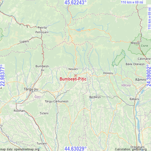 Bumbești-Pițic on map