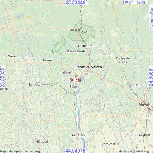 Buleta on map