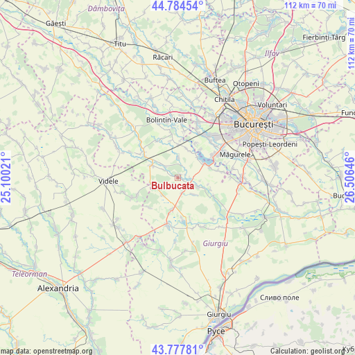 Bulbucata on map