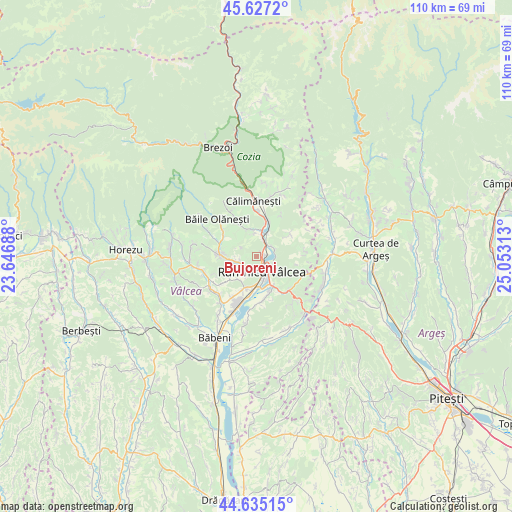 Bujoreni on map