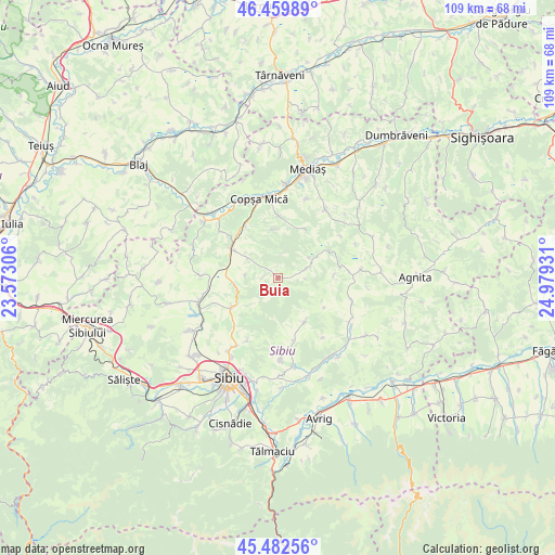 Buia on map