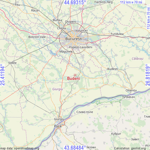 Budeni on map