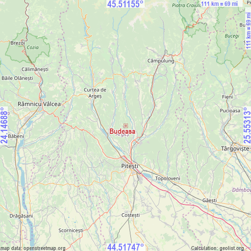 Budeasa on map