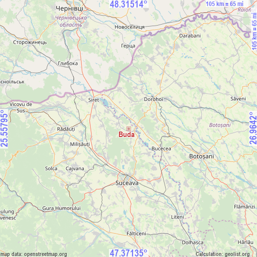 Buda on map