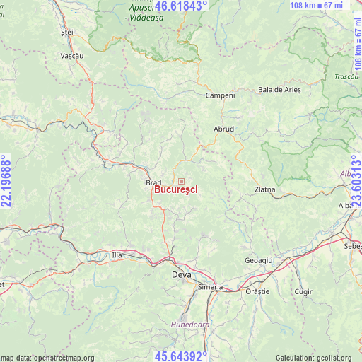 Bucureşci on map