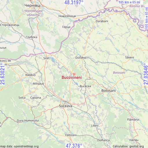 Bucovineni on map