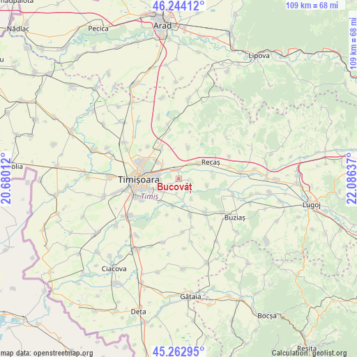 Bucovăț on map