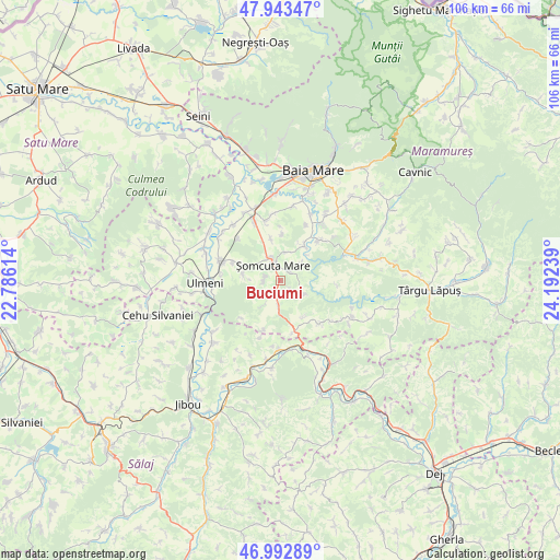 Buciumi on map