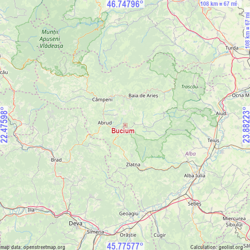 Bucium on map