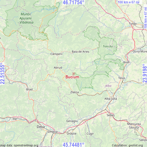 Bucium on map