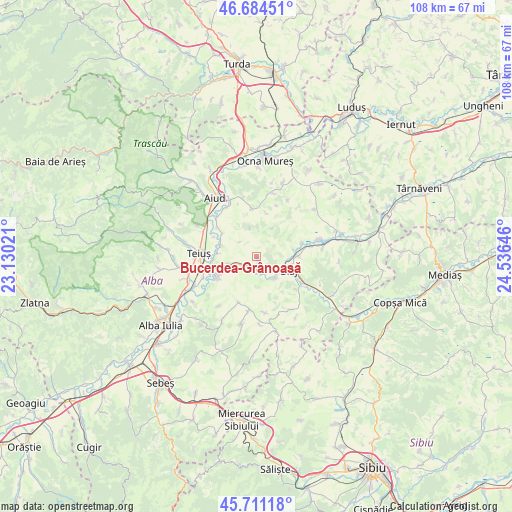 Bucerdea-Grânoasă on map