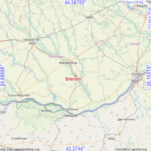 Brânceni on map