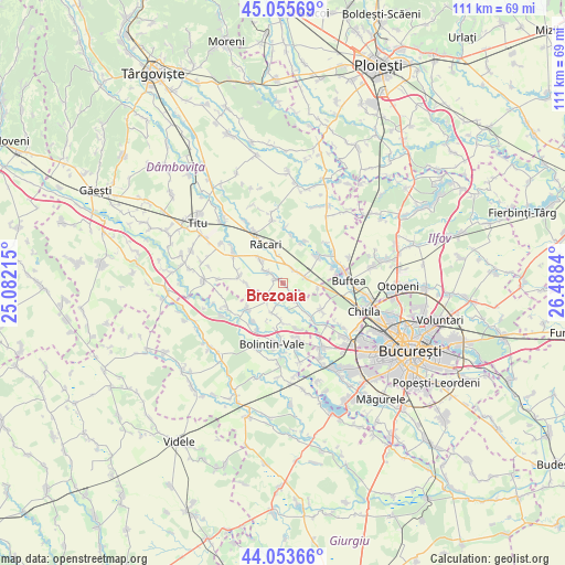 Brezoaia on map