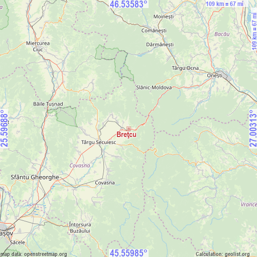 Breţcu on map