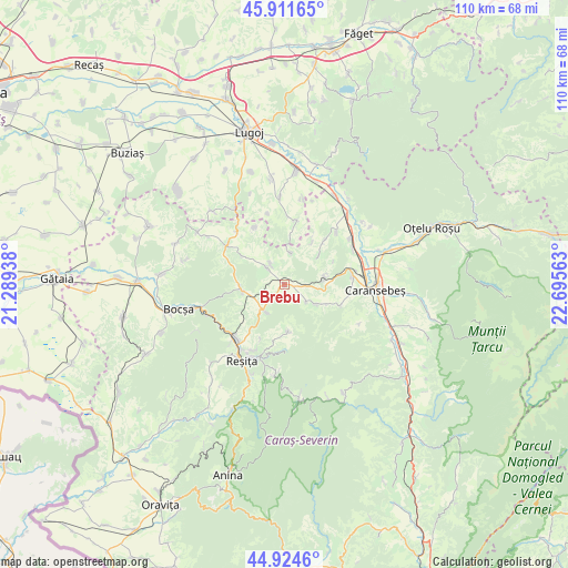 Brebu on map