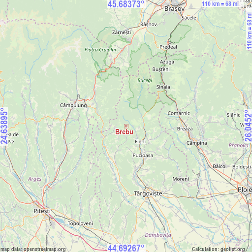 Brebu on map