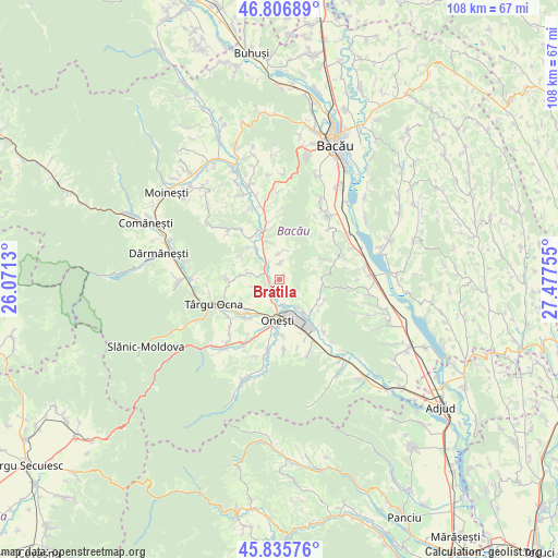 Brătila on map