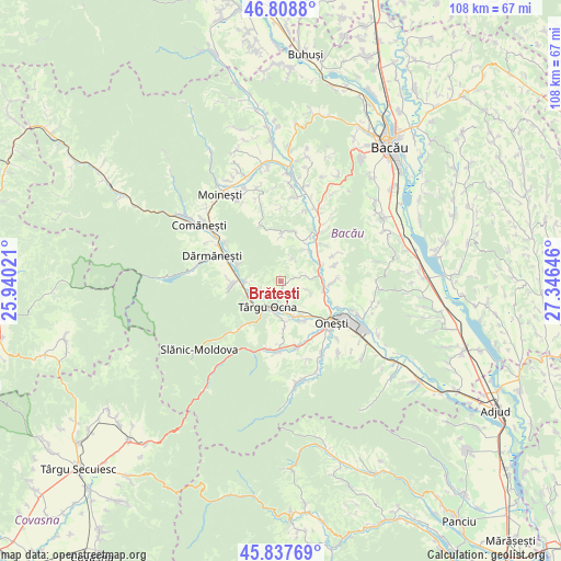 Brătești on map