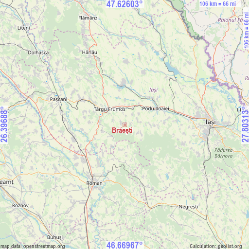 Brăeşti on map