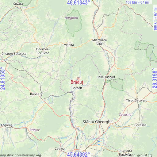 Brăduţ on map