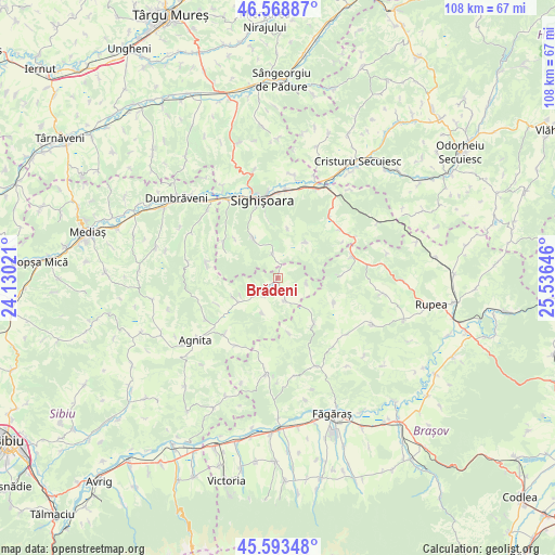 Brădeni on map