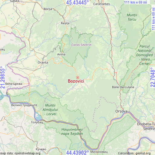 Bozovici on map