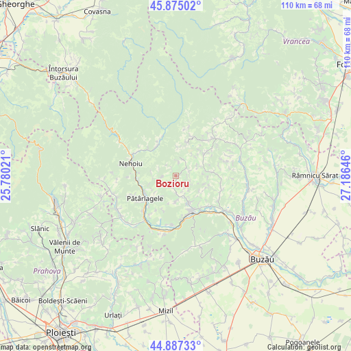 Bozioru on map