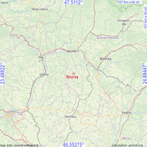 Bozieș on map