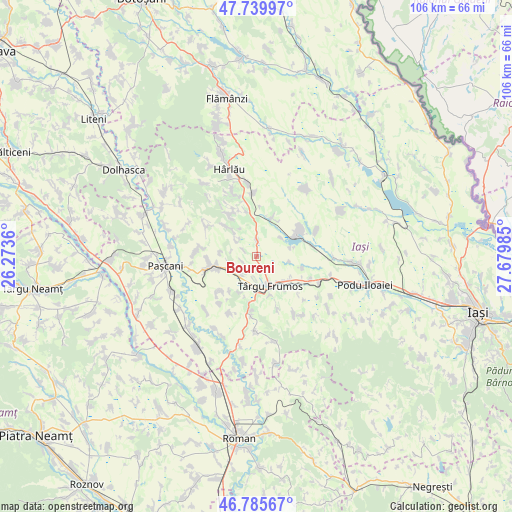 Boureni on map