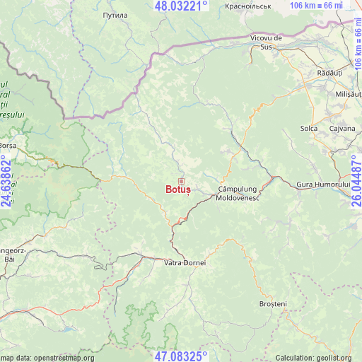 Botuș on map