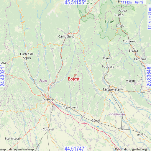 Boţeşti on map