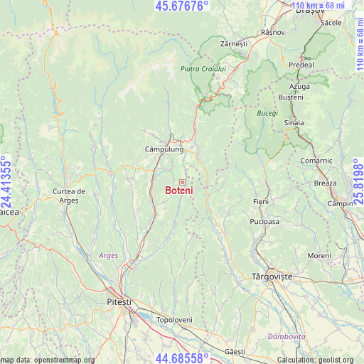 Boteni on map