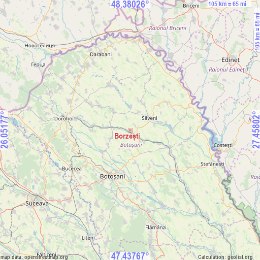 Borzești on map