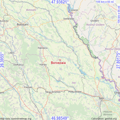 Borosoaia on map