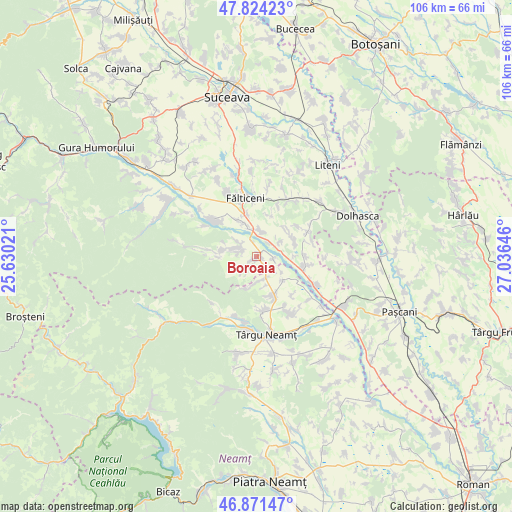 Boroaia on map