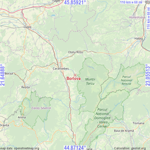 Borlova on map