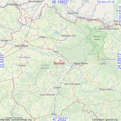 Borlești on map