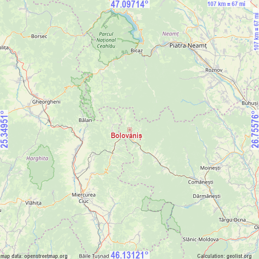 Bolovăniș on map