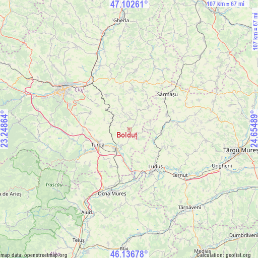 Bolduț on map