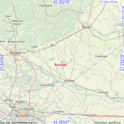 Boldeşti on map