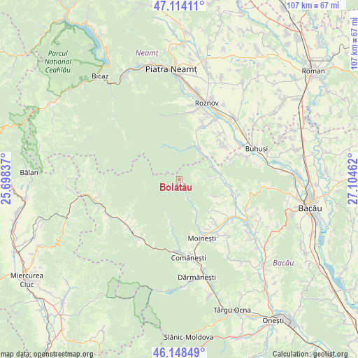 Bolătău on map