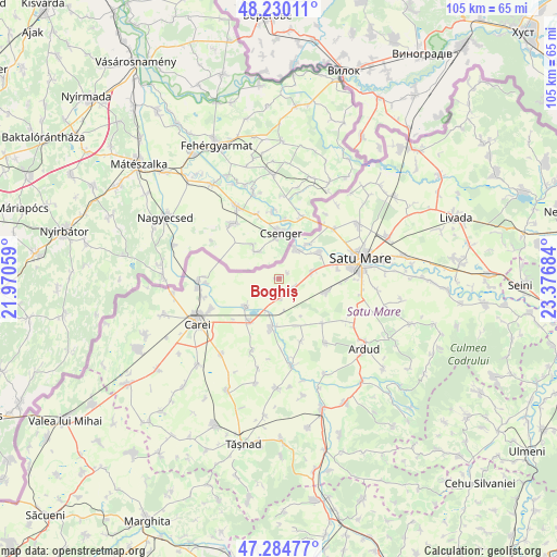 Boghiș on map