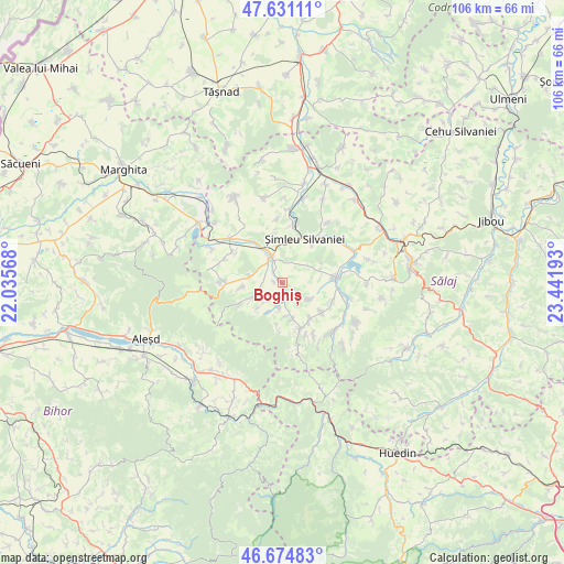 Boghiș on map